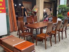 Combo sofa chân vát chéo kèm bộ đệm da Italia cao cấp và bộ bàn ghế ăn sồi hiện đại (Anh Dũng, Đà Nẵng) 39 Mẫu ghế ăn hiện đại