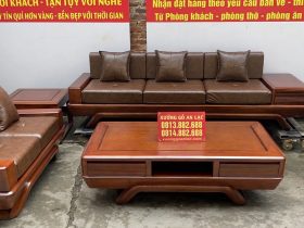 Combo sofa chân vát chéo kèm bộ đệm da Italia cao cấp và bộ bàn ghế ăn sồi hiện đại (Anh Dũng, Đà Nẵng) 22 mẫu sofa hiện đại 5 món