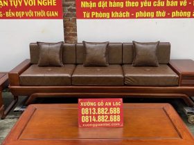 Combo sofa chân vát chéo kèm bộ đệm da Italia cao cấp và bộ bàn ghế ăn sồi hiện đại (Anh Dũng, Đà Nẵng) 23 mẫu ghế băng dài bề thế