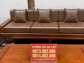 Combo sofa chân vát chéo kèm bộ đệm da Italia cao cấp và bộ bàn ghế ăn sồi hiện đại (Anh Dũng, Đà Nẵng) 25 ghế băng dài kèm đệm da