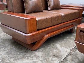 Combo sofa chân vát chéo kèm bộ đệm da Italia cao cấp và bộ bàn ghế ăn sồi hiện đại (Anh Dũng, Đà Nẵng) 29 hệ chân vát chéo độc đáo