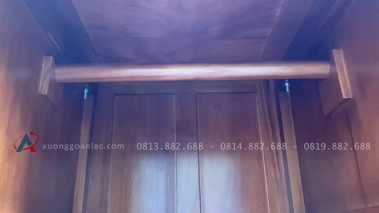 Combo tủ áo và giường ngủ gỗ gõ đỏ hàng đặt dày dặn 60 Lòng tủ bên trong được hoàn thiện cực kỹ lưỡng