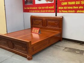 Combo tủ áo và giường ngủ gỗ gõ đỏ hàng đặt dày dặn 23 giường ngủ chữ x gỗ gõ đỏ