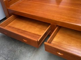 Combo tủ áo và giường ngủ gỗ gõ đỏ hàng đặt dày dặn 29 ngăn kéo rộng rãi chất liệu gỗ gõ