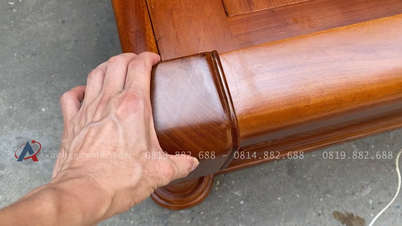 Hoàn thiện giường ngủ chữ x đục hoa dây 29 đầu thấp cao 42cm