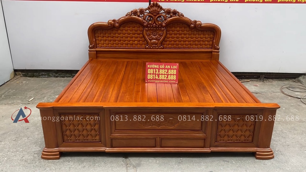 Giường hồng chim vách trám gỗ gõ đỏ 26 giường ngủ louis hoa hồng chim trĩ gỗ gõ đỏ