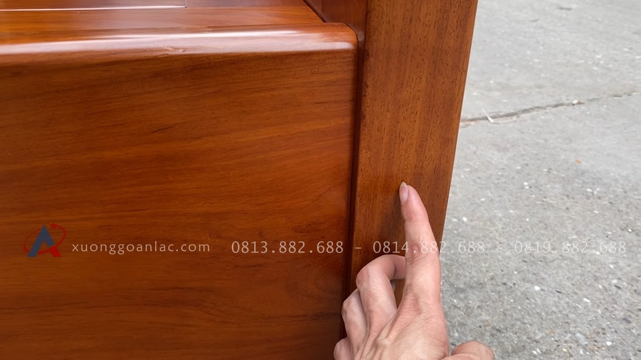 Giường hồng chim vách trám gỗ gõ đỏ 36 chân giường liền khối dày dặn chắc chắn