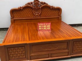 Giường hồng chim vách trám gỗ gõ đỏ 14 Mẫu giường ngủ 1m8 x 2m