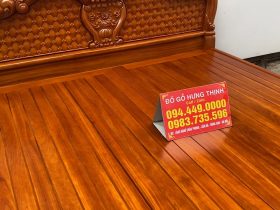 Giường hồng chim vách trám gỗ gõ đỏ 18 giường ngủ dát nan ghép thanh