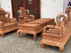 bàn ghế tần thủy hoàng gỗ hương đá