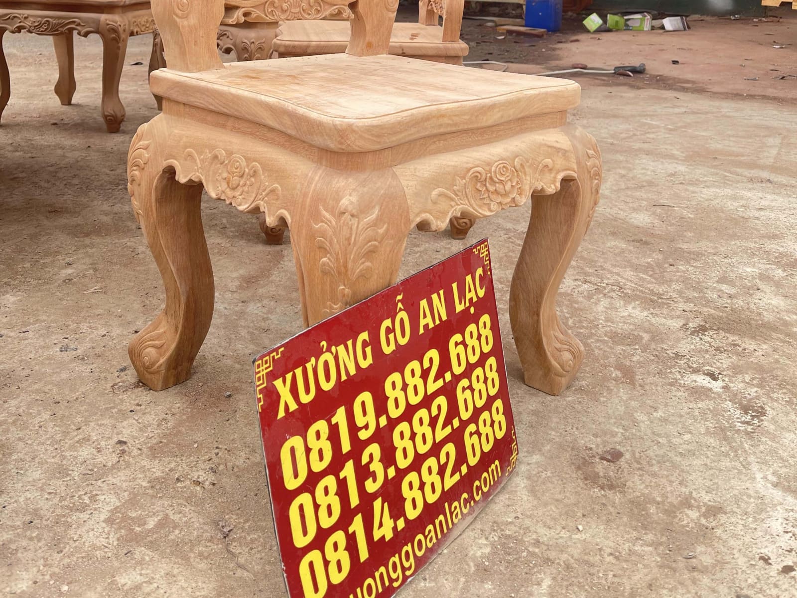 Bộ bàn ăn tròn 10 ghế louis gỗ gõ đỏ cao cấp hàng mộc (Anh Long, Nghệ An) 23 mẫu ghế louis hoàng gia gỗ gõ đỏ
