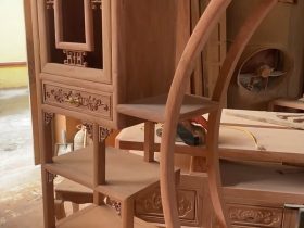 Kệ tivi kết hợp trang trí hệ tủ zíc zắc gỗ hương hàng đặt của anh Bình - Cẩm Giàng, Hải Dương 13 Khung vòm cong tròn mượt mà