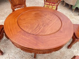 Bộ bàn ăn tròn 6 ghế louis gỗ hương đá cao cấp (Chị Linh, Hải Dương) 7 mẫu bàn ăn tròn gỗ hương đá
