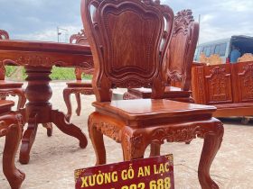 Bộ bàn ăn tròn 6 ghế louis gỗ hương đá cao cấp (Chị Linh, Hải Dương) 11 mẫu ghế louis hoàng gia gỗ hương