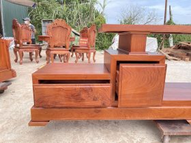 Mẫu kệ tivi 2 tầng 4 ngăn kéo 2m50 gỗ hương đá hiện đại (Anh Thành - Hà Nội) 12 hai ngăn kéo âm để đồ