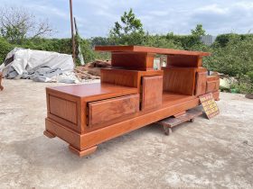 Mẫu kệ tivi 2 tầng 4 ngăn kéo 2m50 gỗ hương đá hiện đại (Anh Thành - Hà Nội) 14 góc nghiêng của mẫu kệ tivi