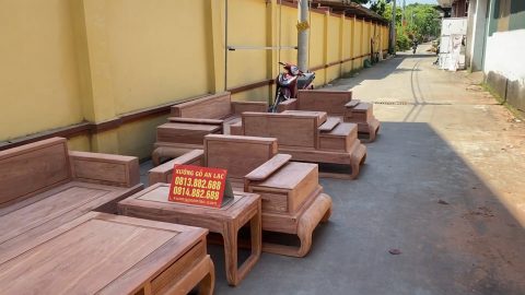 bản mộc thô 2 bộ sofa đùi gà gỗ hương đá