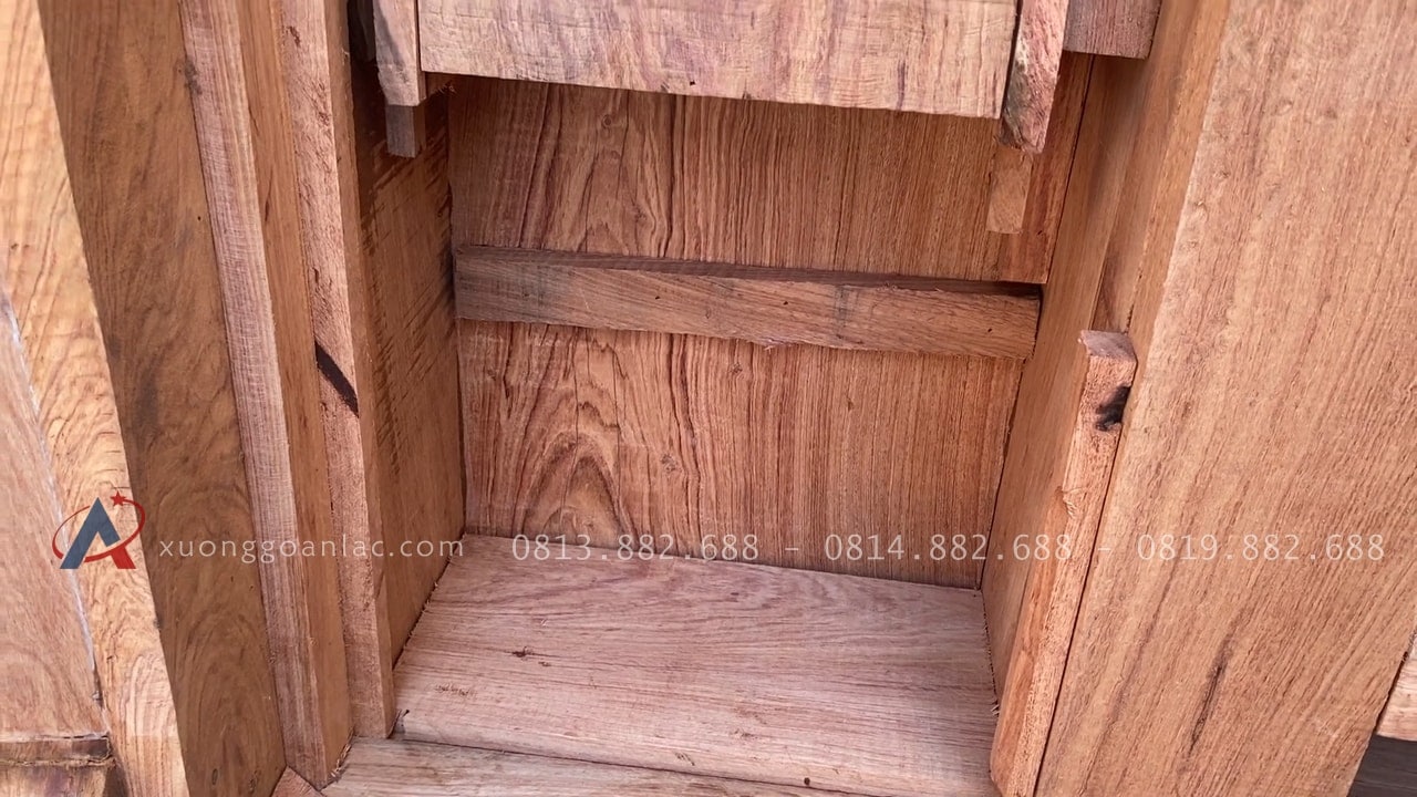 Hình ảnh chân thực bản mộc thô 2 bộ sofa đùi gà gỗ hương đá 58 mặt dưới tab ngăn kéo