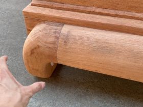 Hình ảnh chân thực bản mộc thô 2 bộ sofa đùi gà gỗ hương đá 27 hệ chân đùi gà to mẫm