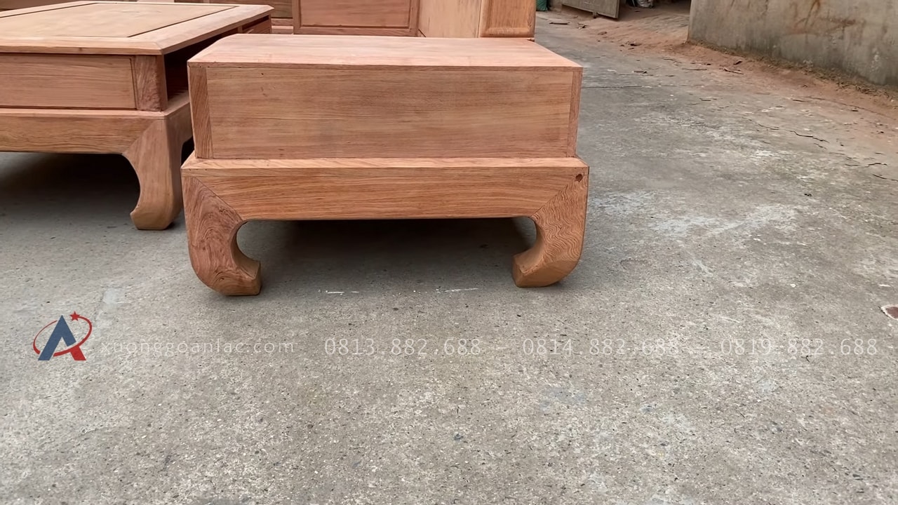 Mộc thô 2 bộ sofa chân hươu gỗ hương đá hàng đẹp sỉ đét 45 đoản dài chân hươu sang trọng