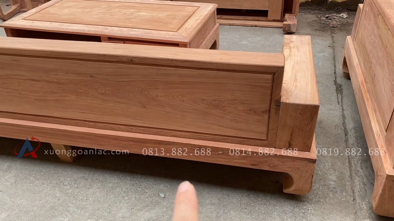 Mộc thô 2 bộ sofa chân hươu gỗ hương đá hàng đẹp sỉ đét 46 mặt lưng của mẫu đoản dài