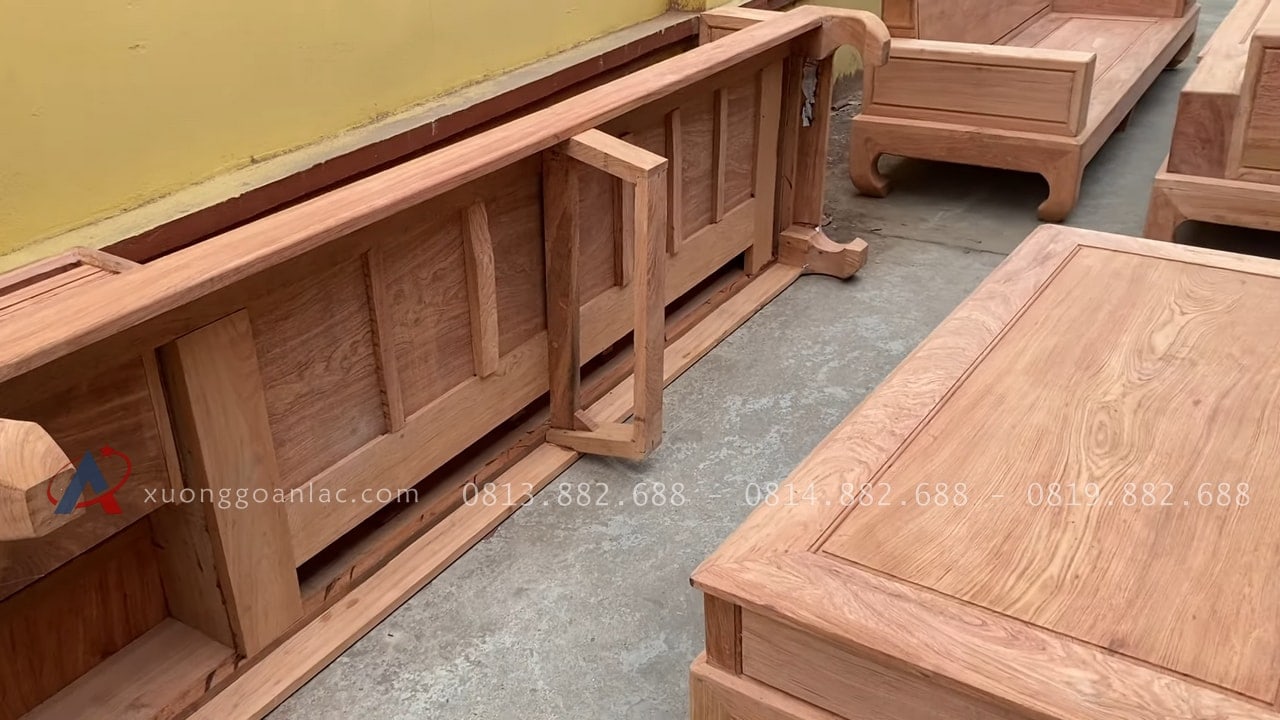 Mộc thô 2 bộ sofa chân hươu gỗ hương đá hàng đẹp sỉ đét 47 mặt dưới của mẫu đoản dài