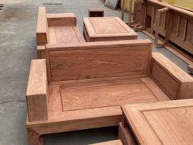 Mộc thô 2 bộ sofa chân hươu gỗ hương đá hàng đẹp sỉ đét 30 ghế đôi gỗ hương đá