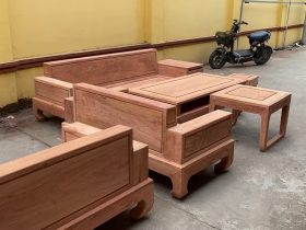 Mộc thô 2 bộ sofa chân hươu gỗ hương đá hàng đẹp sỉ đét 20 bộ sofa 5 món gỗ hương đá