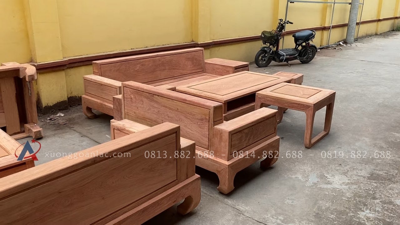 Mộc thô 2 bộ sofa chân hươu gỗ hương đá hàng đẹp sỉ đét 38 bộ sofa 5 món gỗ hương đá