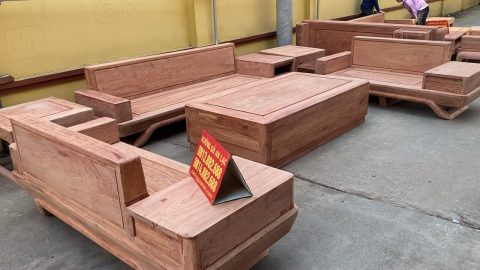 bản mộc thô sofa hiện đại gỗ hương đá