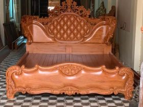 Nội thất phòng ngủ 12 giường louis hoàng gia gỗ hương đá