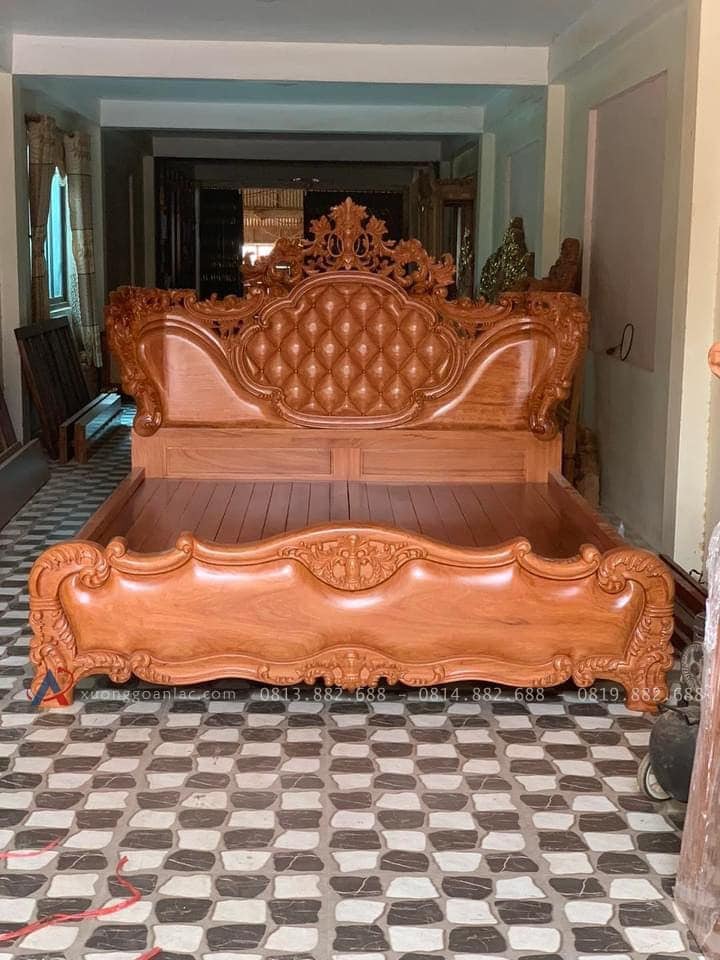 Hoàn Thiện giường louis hoàng gia gỗ hương đá 8 giường louis hoàng gia gỗ hương đá