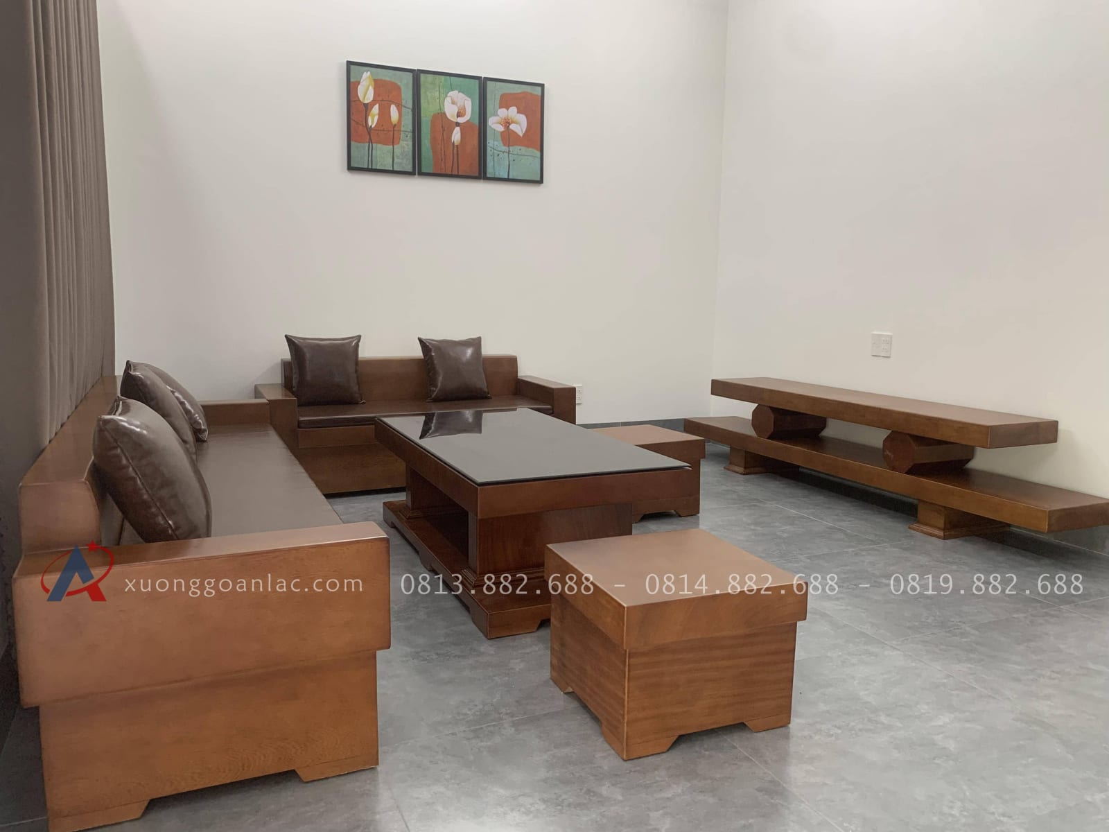 Bàn Giao bộ sofa và kệ tivi gỗ gõ đỏ cao cấp tại Bắc Ninh cho gia đình anh Trường 16 combo sofa và kệ tivi gỗ gõ đỏ