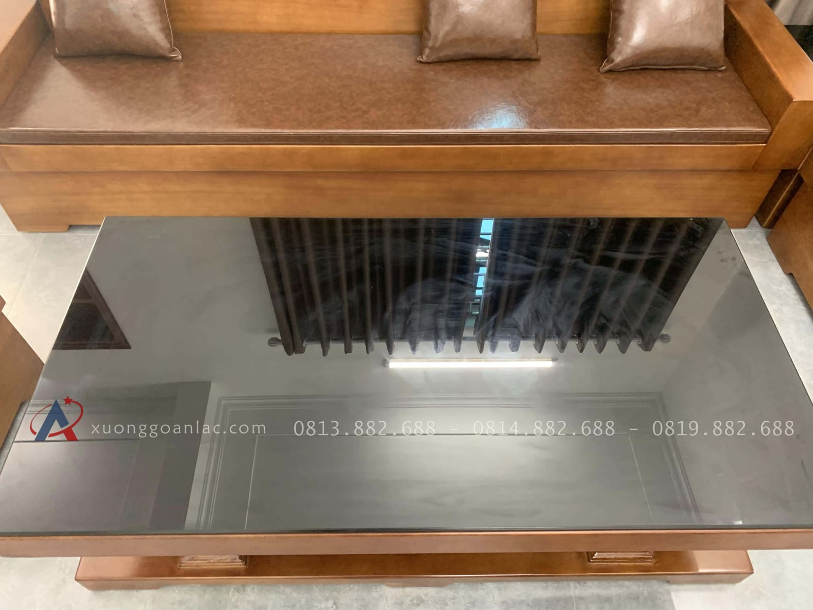 Bàn Giao bộ sofa và kệ tivi gỗ gõ đỏ cao cấp tại Bắc Ninh cho gia đình anh Trường 18 mẫu bàn trà chữ nhật