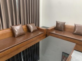 Bàn Giao bộ sofa và kệ tivi gỗ gõ đỏ cao cấp tại Bắc Ninh cho gia đình anh Trường 11 bộ sofa 6 món