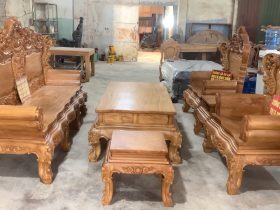 Nội thất phòng khách 11 mẫu bàn ghế louis hoàng gia gỗ gõ đỏ