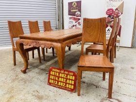 Bàn ăn hoàng gia kết hợp 6 ghế hiện đại gỗ hương đá (Anh Tân, Hải Dương) 12 mẫu ghế ngồi phong cách hiện đại