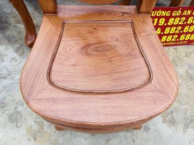 Bộ bàn ăn hoàng gia 8 ghế louis cổ điển gỗ hương đá cao cấp (Chị Phương, Hà Nội) 21 mặt ghế ngồi khuôn 4 ván 2