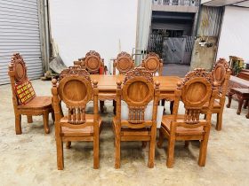 Bộ bàn ăn hoàng gia 8 ghế louis cổ điển gỗ hương đá cao cấp (Chị Phương, Hà Nội) 16 bộ bàn ăn 8 ghế