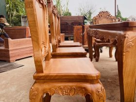 Bộ bàn ăn hoàng gia 8 ghế louis gỗ gõ đỏ cao cấp (Chị Ngọc, Hà Giang) 21 ghế louis gỗ gõ đỏ