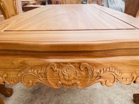Bộ bàn ăn hoàng gia 8 ghế louis gỗ gõ đỏ cao cấp (Chị Ngọc, Hà Giang) 14 Yếm bàn vén hoa hồng lá tây