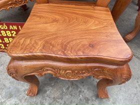 Bộ bàn ăn hoàng gia cùng 8 ghế louis gỗ hương đá (Chú Mộc, Cao Bằng) 20 mặt ghế liền tấm ván tràn