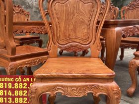 Bộ bàn ăn hoàng gia cùng 8 ghế louis gỗ hương đá (Chú Mộc, Cao Bằng) 17 mẫu ghế louis hoàng gia