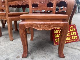 Bộ bàn ăn louis hoàng gia 6 ghế cây đàn gỗ hương đá cao câp (Anh Tuấn, Bắc Giang) 21 ghế louis hoàng gia yế chạm lá tây