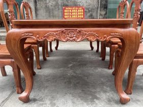 Bộ bàn ăn louis hoàng gia 6 ghế cây đàn gỗ hương đá cao câp (Anh Tuấn, Bắc Giang) 14 Hệ chân yếm louis hoàng gia
