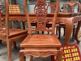 Bộ bàn ăn louis hoàng gia 6 ghế cây đàn gỗ hương đá cao câp (Anh Tuấn, Bắc Giang) 17 ghế cây đàn gỗ hương đá