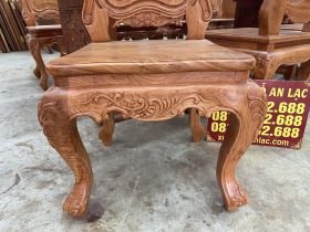 Siêu phẩm bàn ăn nguyên khối và 8 ghế louis hoa lá tây gỗ hương đá (Anh Thuận, Hà Nội) 21 chân yếm đục hoa lá tây