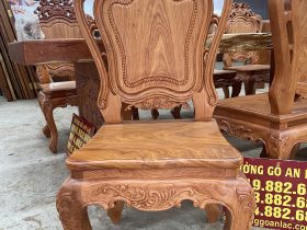 Siêu phẩm bàn ăn nguyên khối và 8 ghế louis hoa lá tây gỗ hương đá (Anh Thuận, Hà Nội) 17 bộ bàn ăn 8 ghế