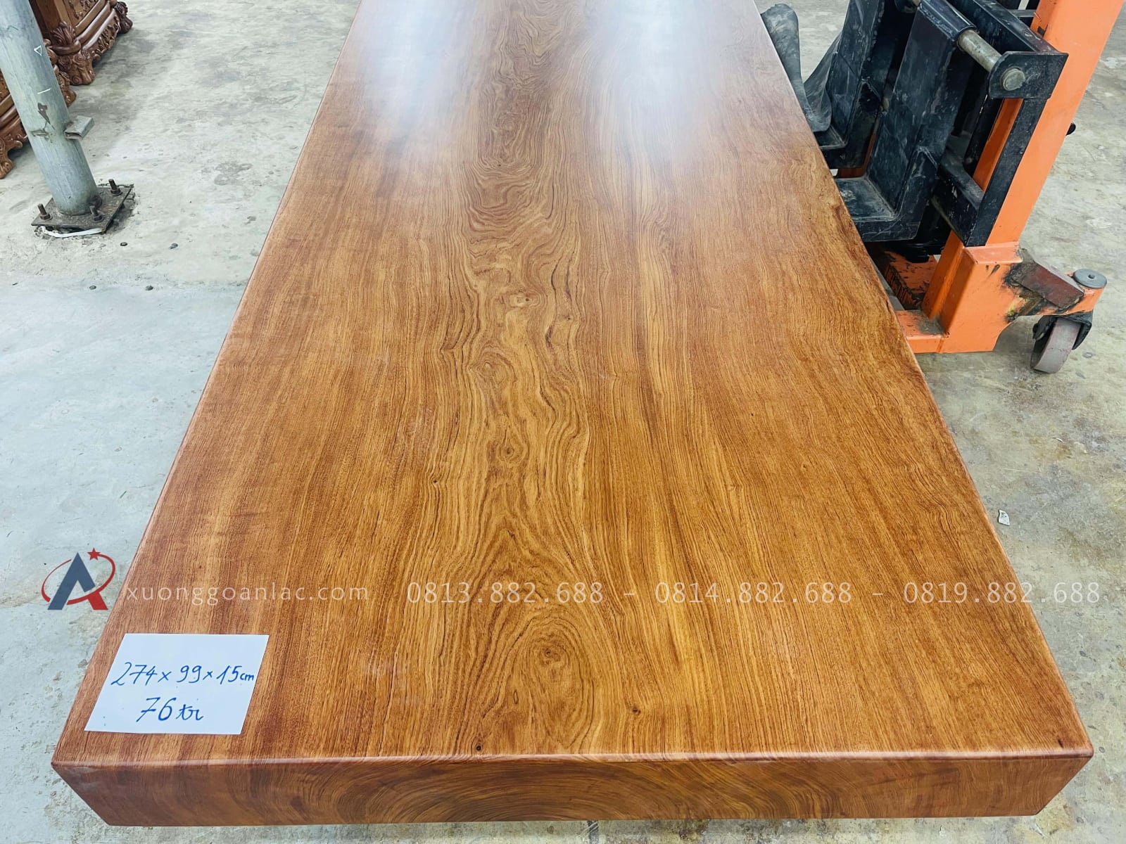 Mẫu bàn ăn nguyên khối 274 x 99 x13cm gỗ hương đá siêu vip 11 mặt bàn ăn nguyên khối gỗ hương đá
