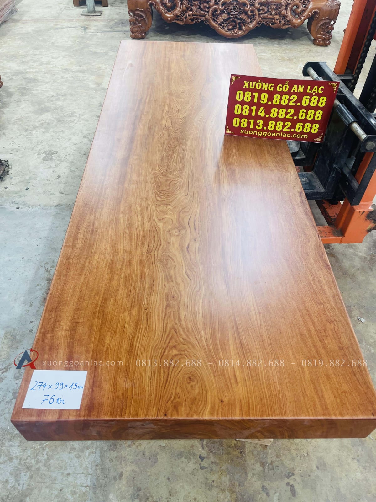 Mẫu bàn ăn nguyên khối 274 x 99 x13cm gỗ hương đá siêu vip 14 mẫu bàn ăn nguyên khối đẳng cấp